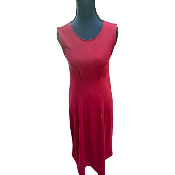 J. Crew Red Ponte Sleeveless Midi Dress Sz 2 NWT - Picture 4 of 6